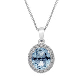 Aquamarine & Diamond Pendant - Dracakis Jewellers